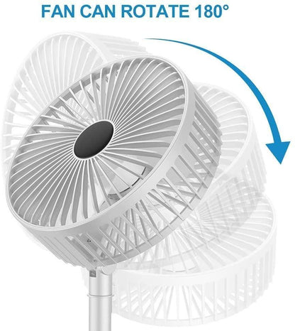 Adjustable Height Telescopic Rechargeable Standing Fan Rechargeable Pedestal Fan