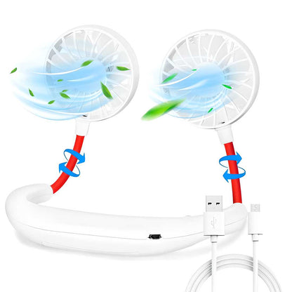 Neck Fan- Rechargeable Portable Neck Fan with 3 Level Fan Speed